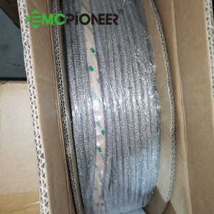 Knitted wire mesh with adhesive ready for shipment